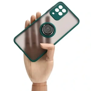 Hurtownia GSM - Etui z uchwytem na palec Bizon Case Hybrid Ring do Galaxy M33 5G, przydymione z ciemnozieloną ramką - BIZ7599 - {ean13} - Hurt