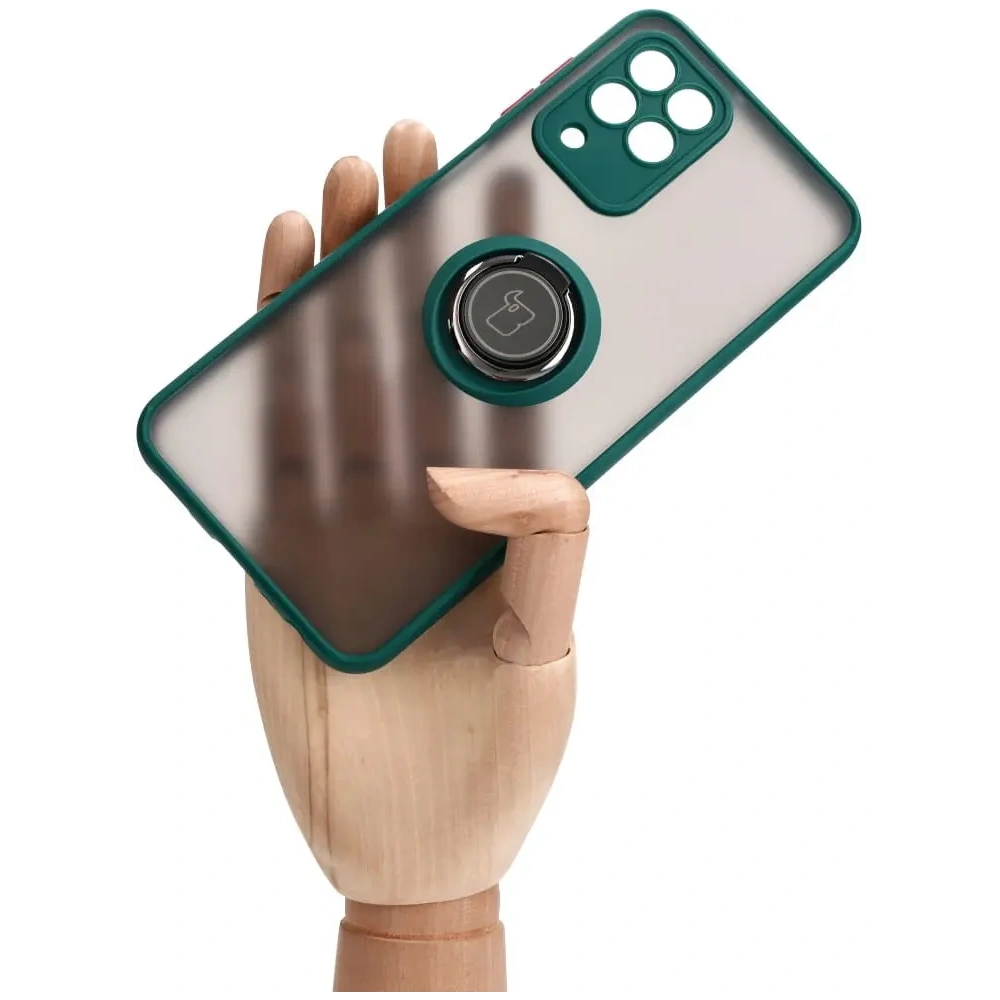 Wholesale Bizon Case Hybrid Ring Samsung Galaxy M33 5G smoky with a dark green frame - BIZ7599 - {ean13} - Hurt