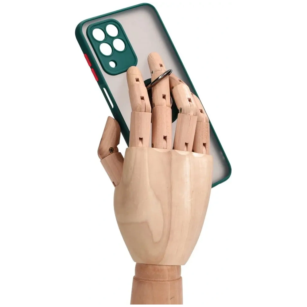 Wholesale Bizon Case Hybrid Ring Samsung Galaxy M33 5G smoky with a dark green frame - BIZ7599 - {ean13} - Hurt