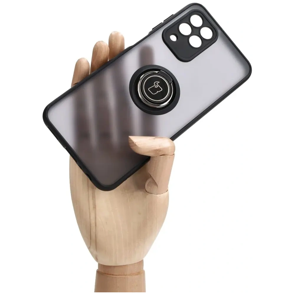 Hurtownia GSM - Etui z uchwytem na palec Bizon Case Hybrid Ring do Samsung Galaxy M33 5G kouřové s černým rámem - BIZ1330 - {ean13} - Hurt