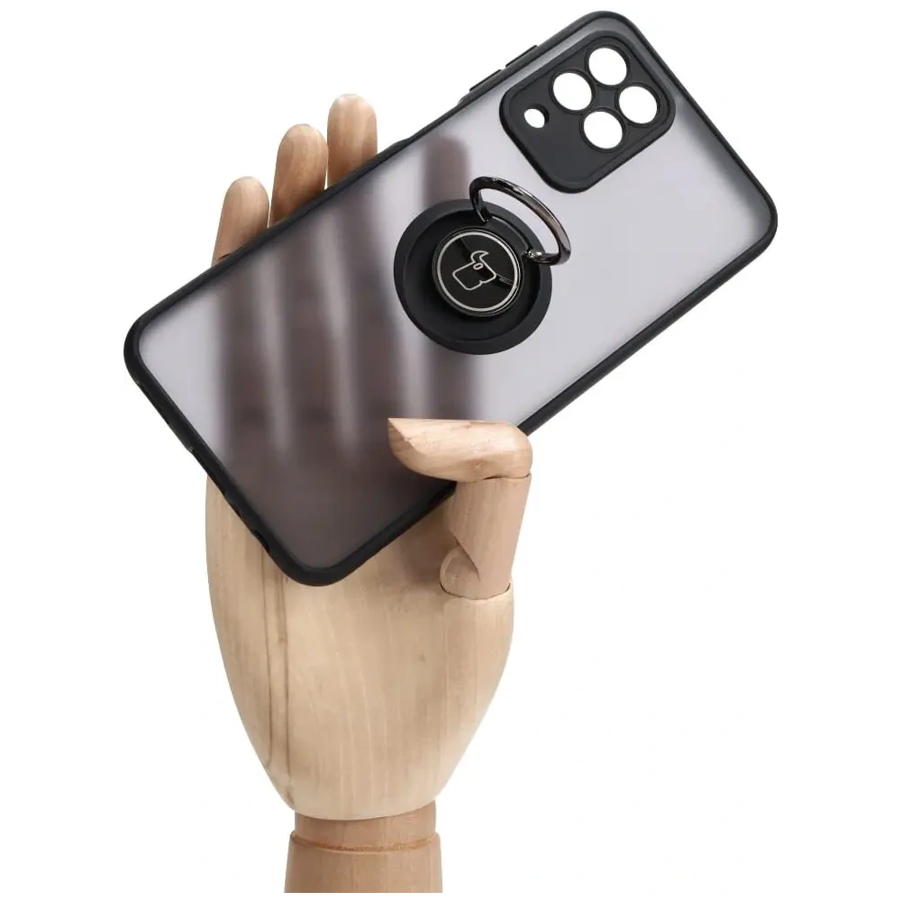 Hurtownia GSM - Etui z uchwytem na palec Bizon Case Hybrid Ring do Samsung Galaxy M33 5G przydymione z czarną ramką - BIZ1330 - {ean13} - Hurt
