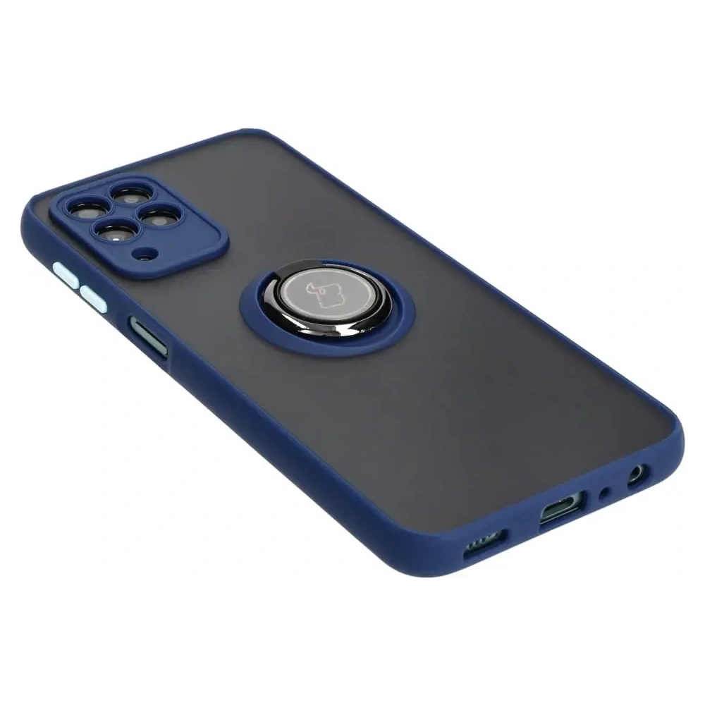 Wholesale Bizon Case Hybrid Ring Samsung Galaxy M33 5G smoky with a navy blue frame - BIZ1333 - {ean13} - Hurt
