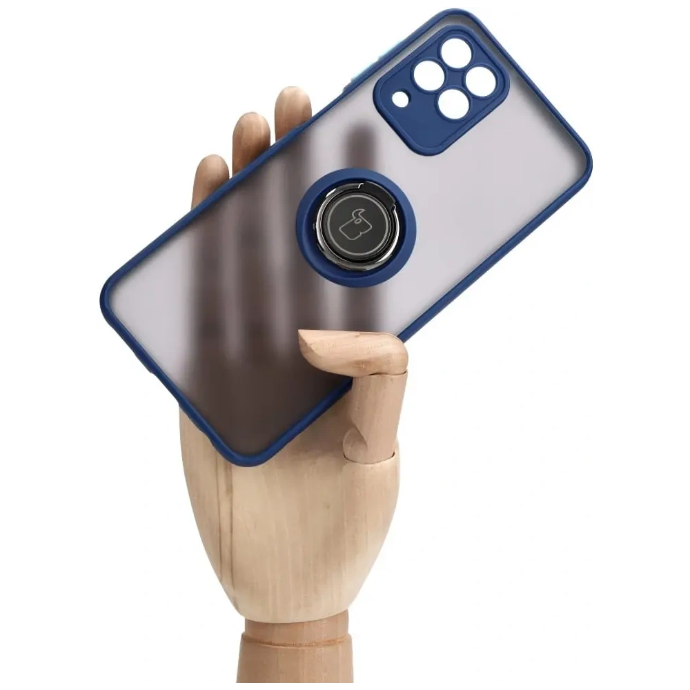 Wholesale Bizon Case Hybrid Ring Samsung Galaxy M33 5G smoky with a navy blue frame - BIZ1333 - {ean13} - Hurt