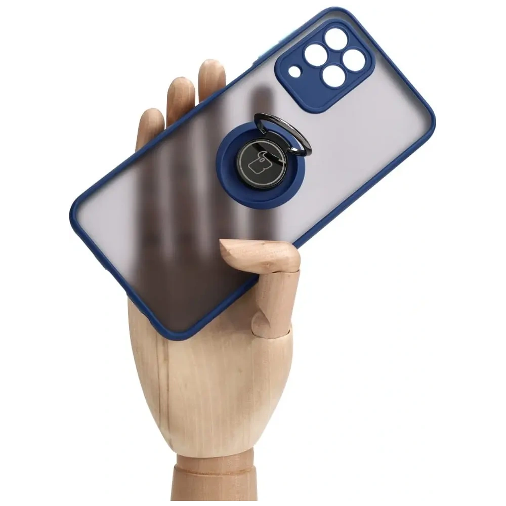 Wholesale Bizon Case Hybrid Ring Samsung Galaxy M33 5G smoky with a navy blue frame - BIZ1333 - {ean13} - Hurt