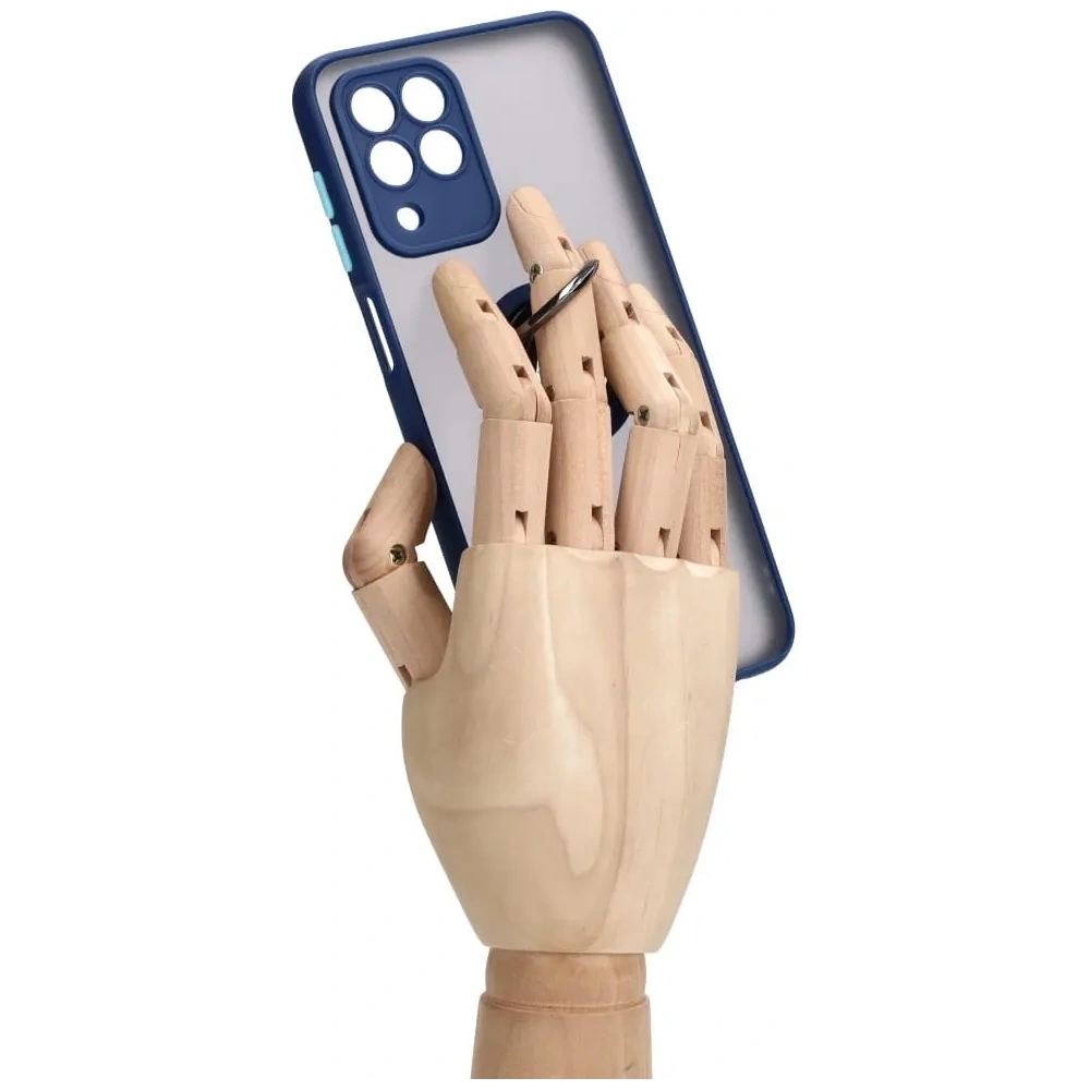 Wholesale Bizon Case Hybrid Ring Samsung Galaxy M33 5G smoky with a navy blue frame - BIZ1333 - {ean13} - Hurt