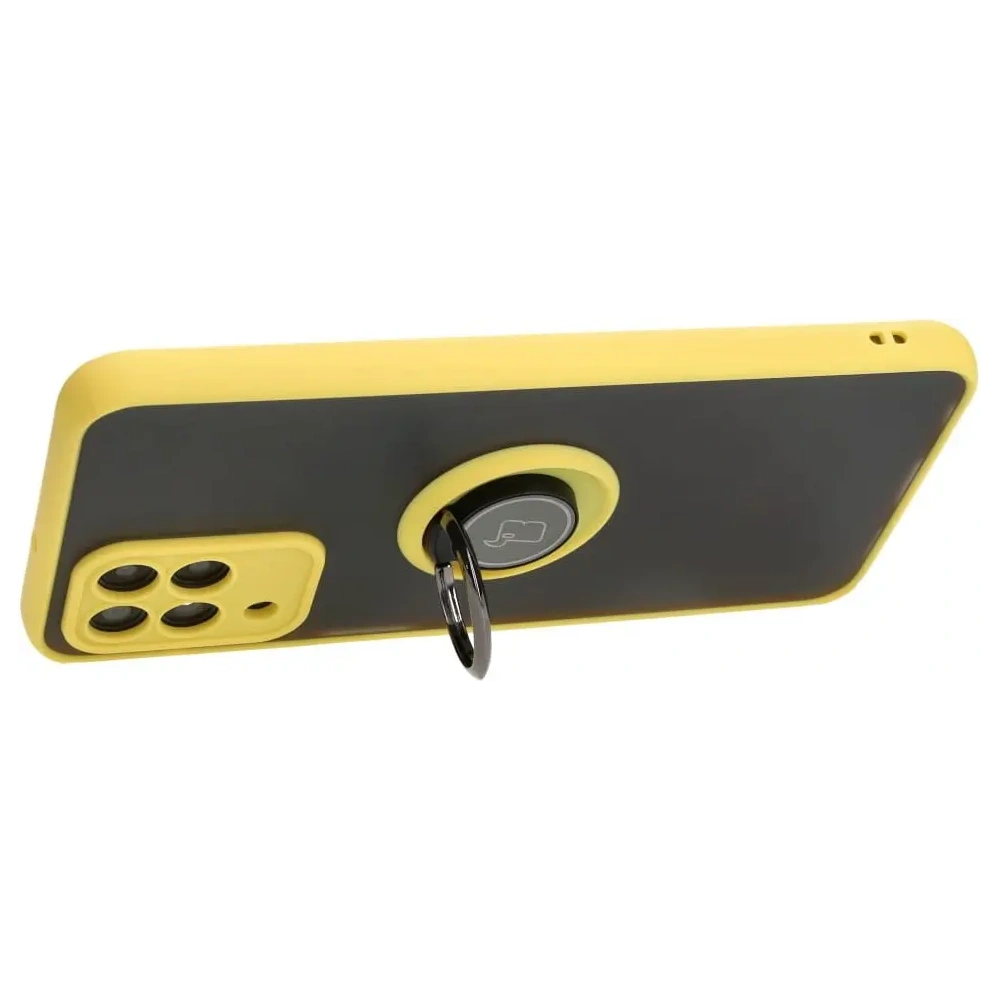 Wholesale Bizon Case Hybrid Ring Samsung Galaxy M33 5G smoky with a yellow frame - BIZ1340 - {ean13} - Hurt