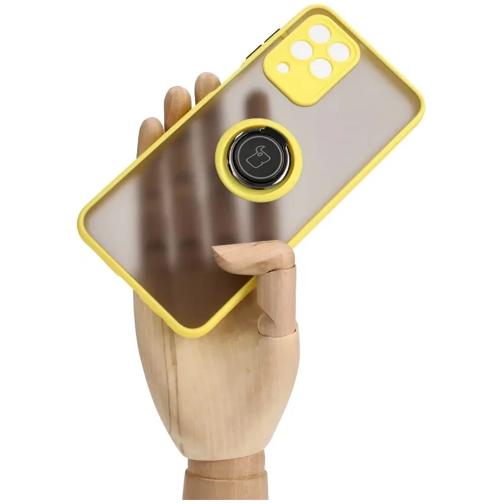 Wholesale Bizon Case Hybrid Ring Samsung Galaxy M33 5G smoky with a yellow frame - BIZ1340 - {ean13} - Hurt