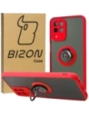 Bizon Case Hybrid Ring Samsung Galaxy M33 5G fumuriu cu un cadru roșu