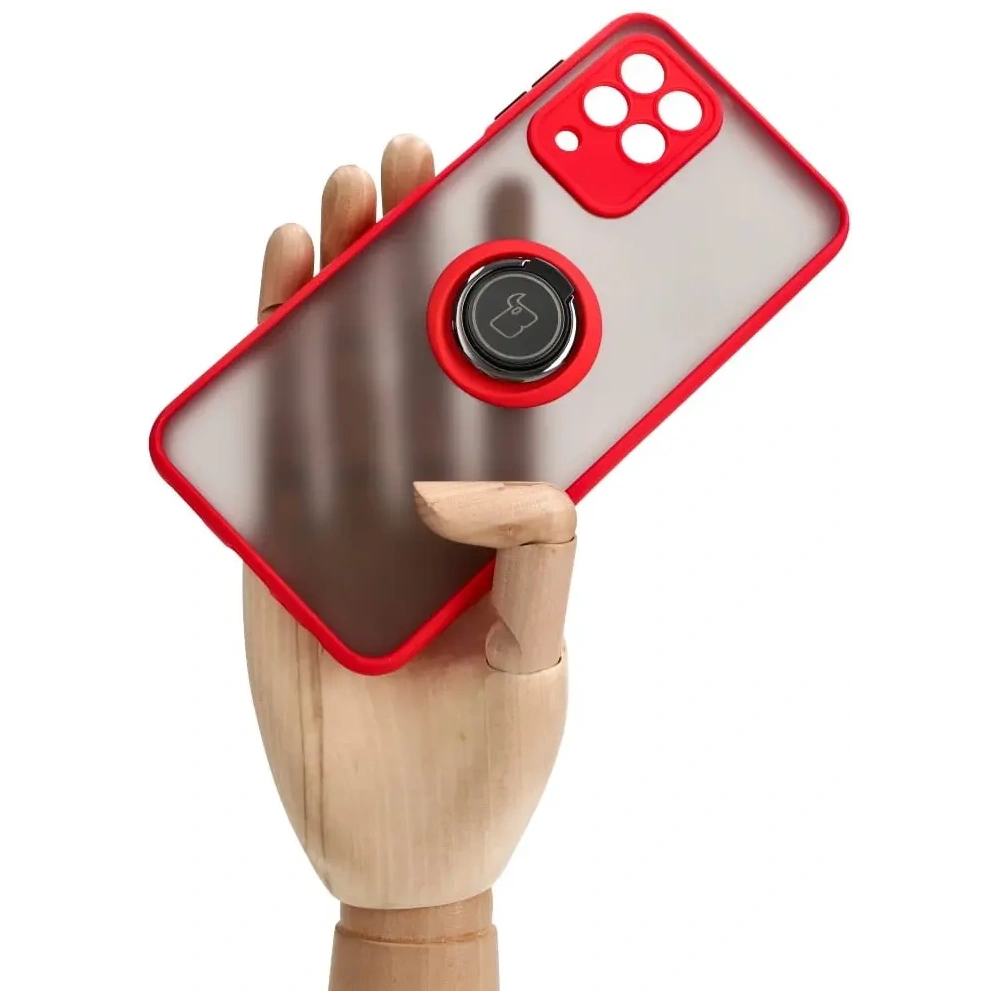 Wholesale Bizon Case Hybrid Ring Samsung Galaxy M33 5G smoky with a red frame - BIZ1341 - {ean13} - Hurt