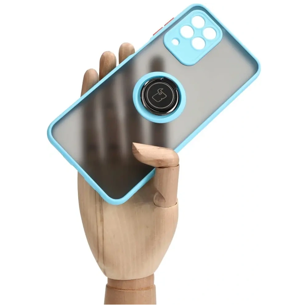 Hurtownia GSM - Bizon Case Hybrid Ring Samsung Galaxy M33 5G fumuriu cu un cadru albastru deschis - BIZ1342 - {ean13} - Hurt