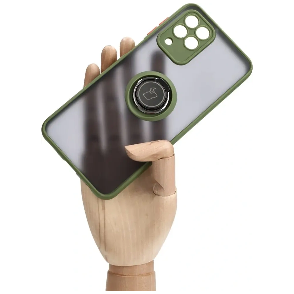 Wholesale Bizon Case Hybrid Ring Samsung Galaxy M33 5G smoky with a green frame - BIZ1346 - {ean13} - Hurt