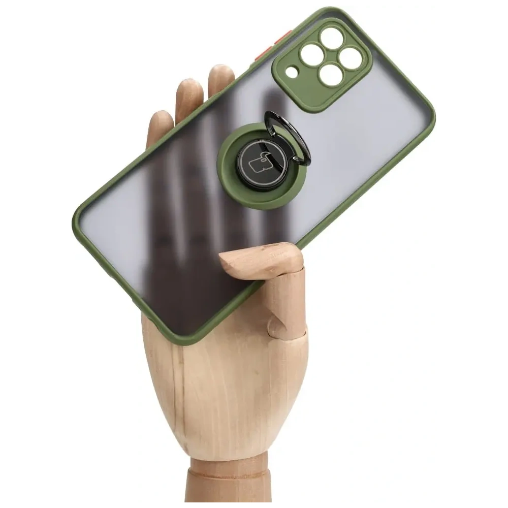 Wholesale Bizon Case Hybrid Ring Samsung Galaxy M33 5G smoky with a green frame - BIZ1346 - {ean13} - Hurt