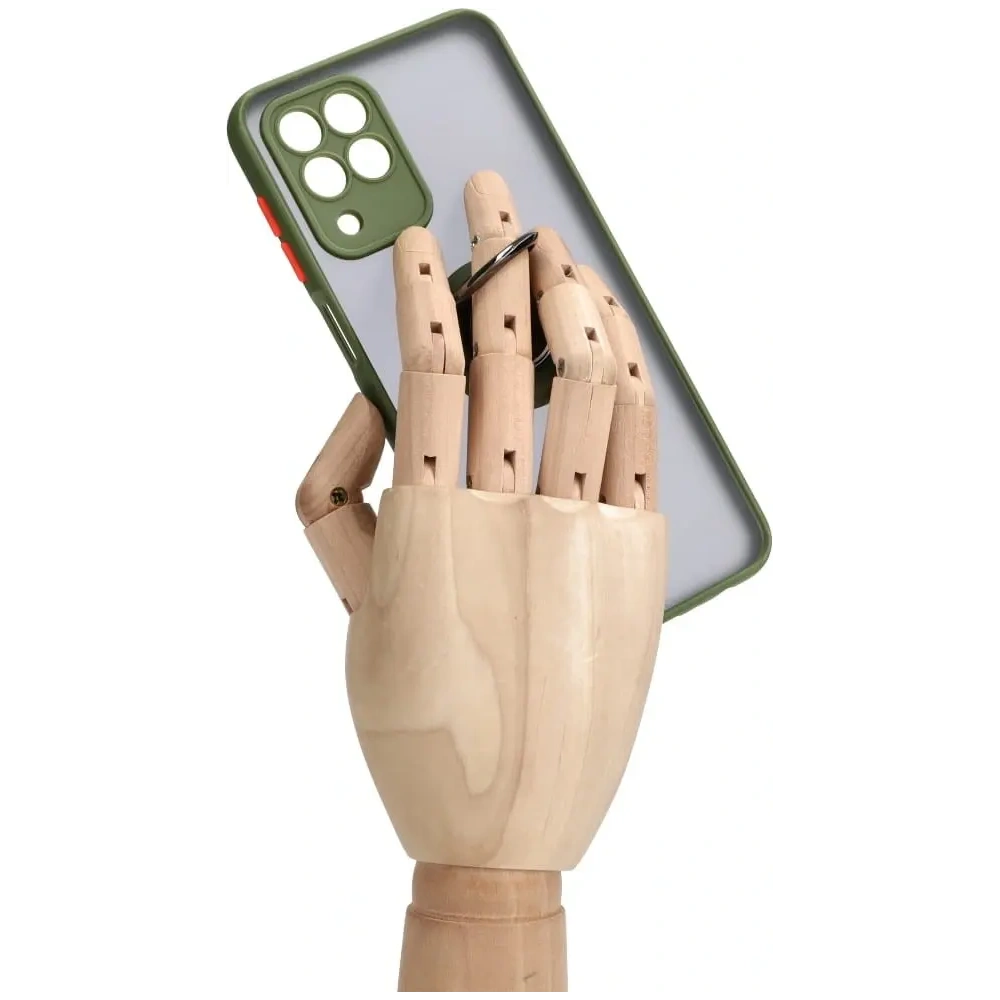 Hurtownia GSM - Etui z uchwytem na palec Bizon Case Hybrid Ring do Samsung Galaxy M33 5G przydymione z zieloną ramką - BIZ1346 - {ean13} - Hurt
