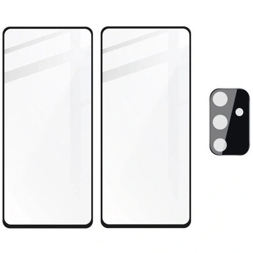 2x szkło hartowane Bizon Glass Edge + ochrona na obiektyw Samsung Galaxy M52 czarne