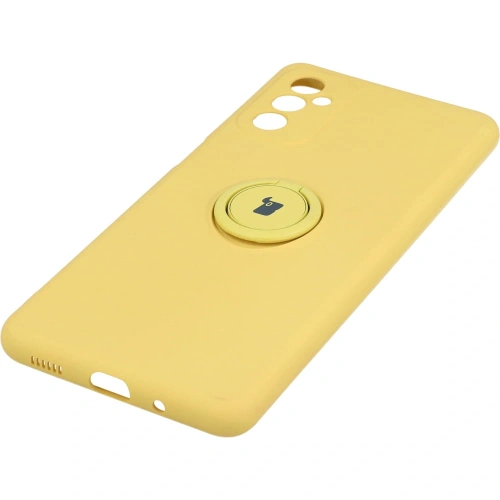 Etui Bizon Case Silicone Ring do Samsung Galaxy M52 żółte