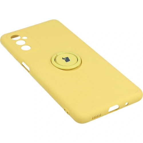 Etui Bizon Case Silicone Ring do Samsung Galaxy M52 żółte