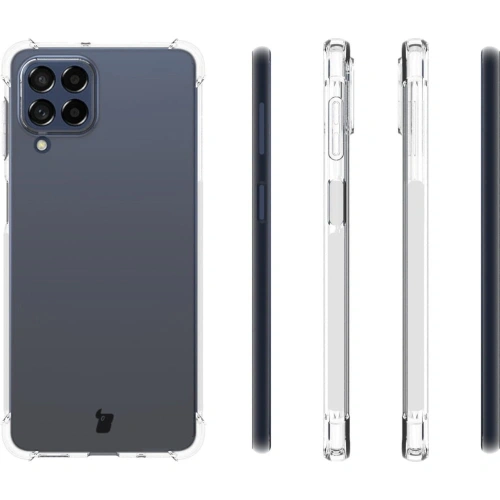 Etui + 2x szkło na ekran + szkło na obiektyw Bizon Case Clear Pack do Samsung Galaxy M53 5G przezroczyste