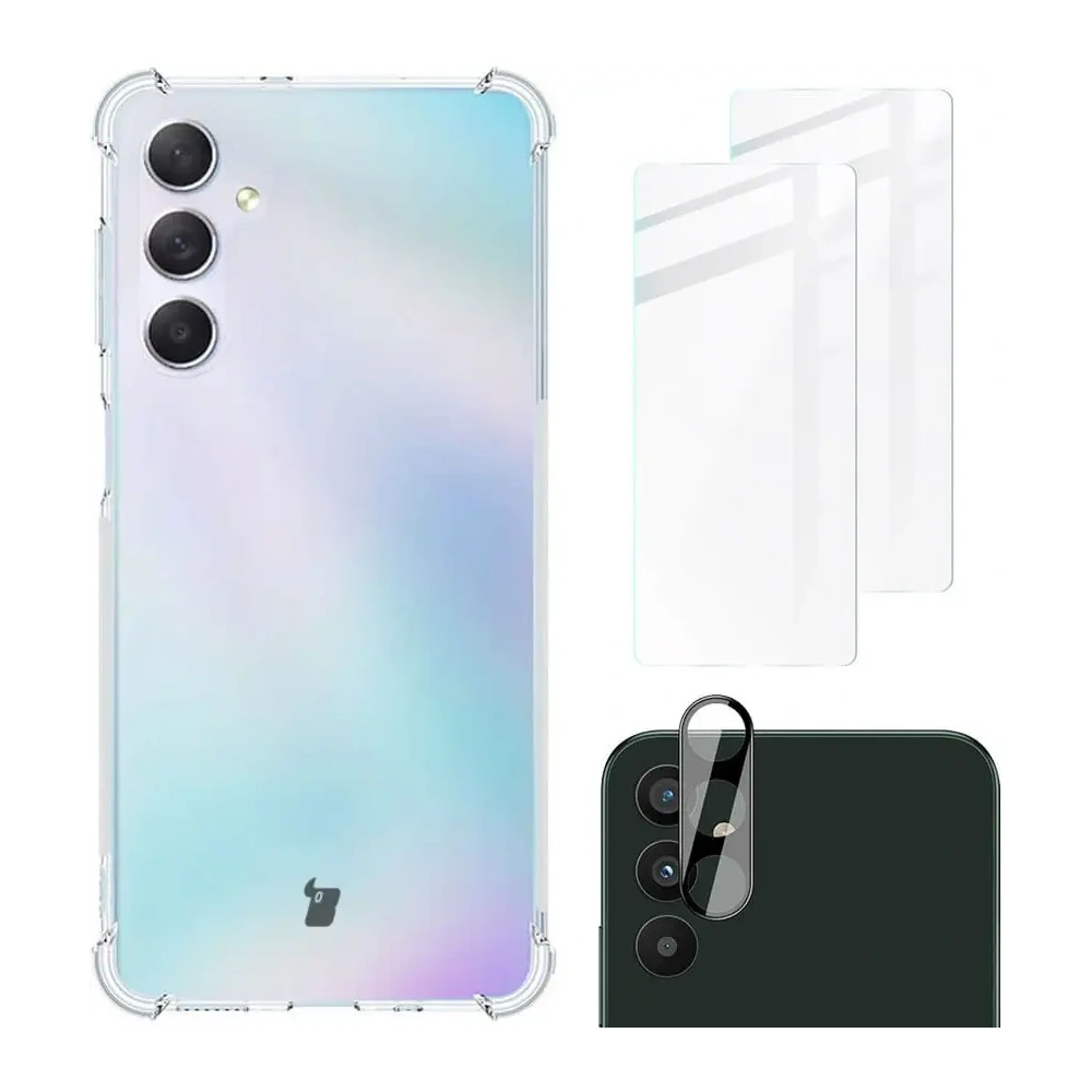 Hurtownia GSM - Bizon Case Clear Pack Hülle + 2x Bildschirmschutzglas + Linsenglas Samsung Galaxy M54 5G klar - BIZ7649 - {ean13} - Hurt