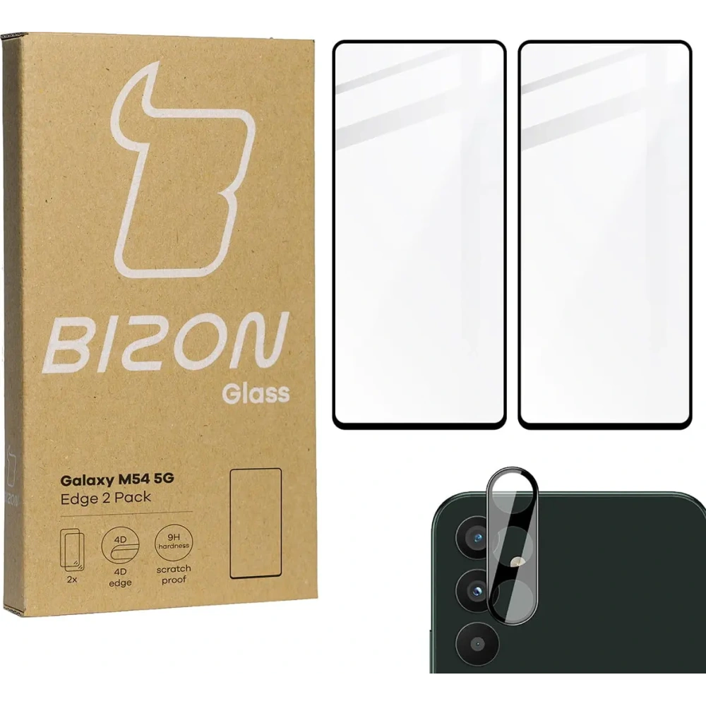 Hurtownia GSM - BIZON Edge 2 Pack 2x Bildschirmglas + Kameraglas Samsung Galaxy M54 5G - BIZ7657 - {ean13} - Hurt