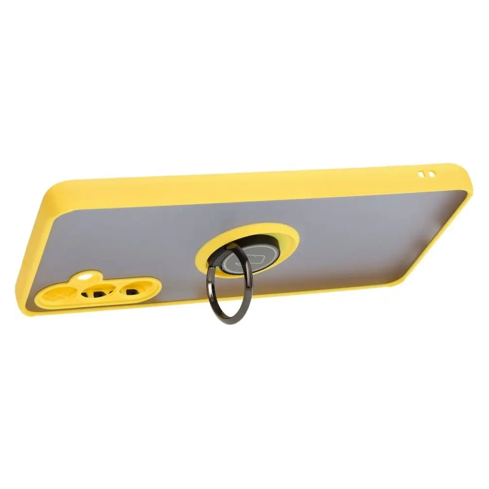 Wholesale Bizon Case Hybrid Ring Samsung Galaxy M54 5G smoky with a yellow frame - BIZ1409 - {ean13} - Hurt