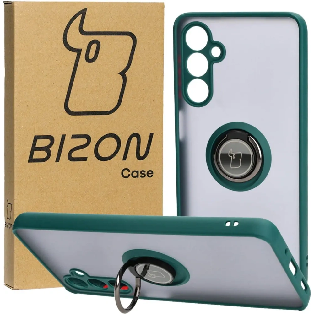 Hurtownia GSM - Bizon Case Hybrid Ring Samsung Galaxy M54 5G fumurie cu un cadru verde închis - BIZ7662 - {ean13} - Hurt