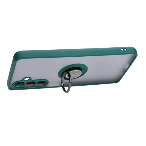 Etui z uchwytem na palec Bizon Case Hybrid Ring do Samsung Galaxy M54 5G przydymione z ciemnozieloną ramką