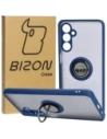 Bizon Case Hybrid Ring Samsung Galaxy M54 5G fumuriu cu un cadru albastru închis