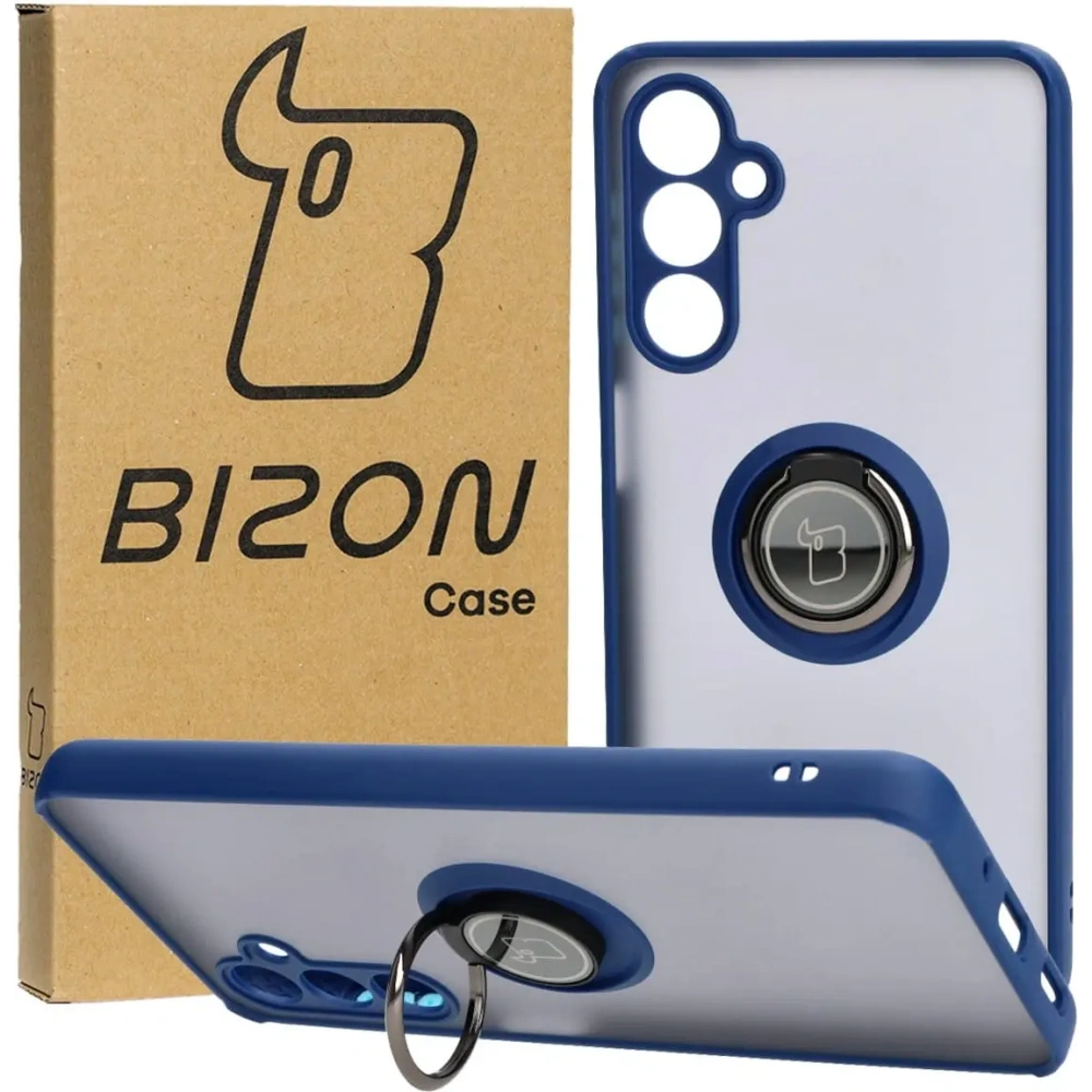 Hurtownia GSM - Bizon Case Hybrid Ring Samsung Galaxy M54 5G fumuriu cu un cadru albastru închis - BIZ7663 - {ean13} - Hurt