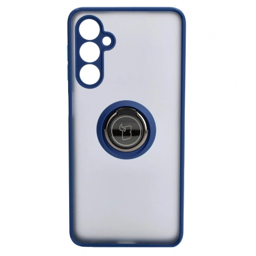 Etui z uchwytem na palec Bizon Case Hybrid Ring do Samsung Galaxy M54 5G przydymione z granatową ramką