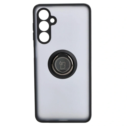 Etui z uchwytem na palec Bizon Case Hybrid Ring do Samsung Galaxy M54 5G przydymione z czarną ramką