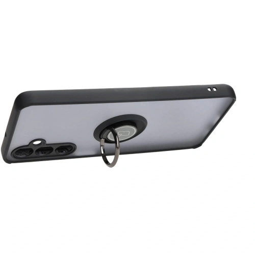 Etui z uchwytem na palec Bizon Case Hybrid Ring do Samsung Galaxy M54 5G przydymione z czarną ramką