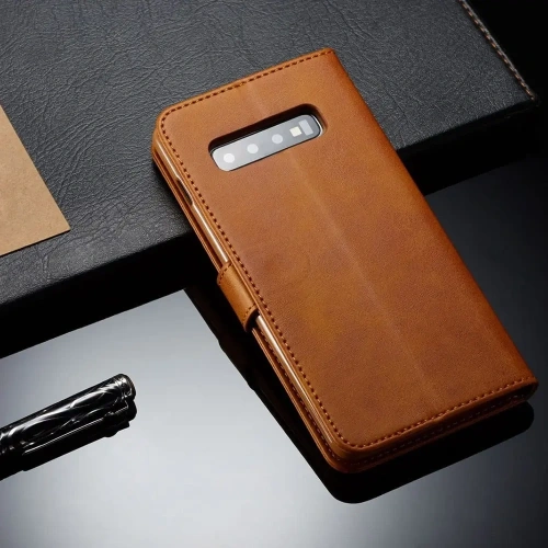 Etui Bizon Case Wallet do Samsung Galaxy S10e jasnobrązowe