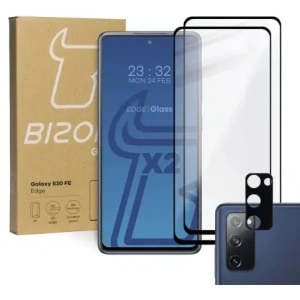 Hurtownia GSM - Bizon Glass Edge gehärtetes Glas - [2 PACK] + Linsenschutz Samsung Galaxy S20 FE schwarz - BIZ1453 - {ean13} - Hurt