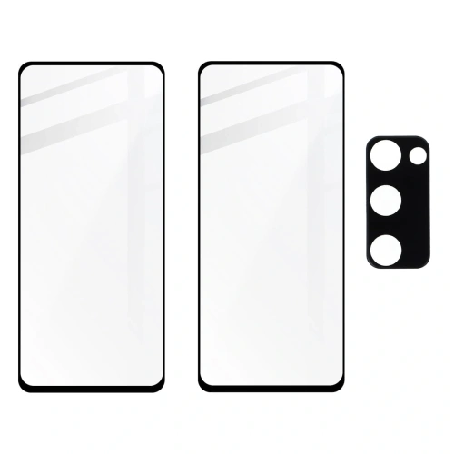 Szkło hartowane Bizon Glass Edge - [2 PACK] + ochrona na obiektyw Samsung Galaxy S20 FE czarne
