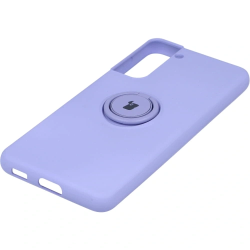 Etui Bizon Case Silicone Ring do Samsung Galaxy S21 fioletowe