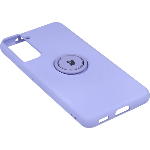 Etui Bizon Case Silicone Ring do Samsung Galaxy S21 fioletowe