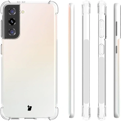 Etui + 2x szkło na ekran + obiektyw Bizon Case Clear Pack do Samsung Galaxy S21 przezroczyste