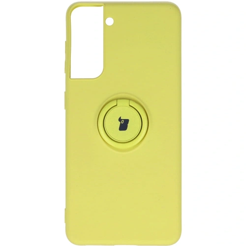 Etui Bizon Case Silicone Ring do Samsung Galaxy S21 żółte