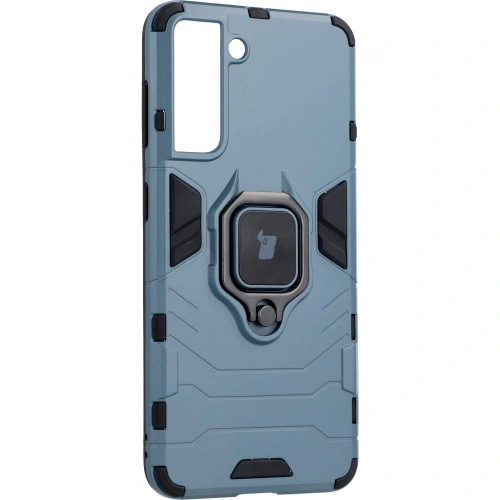 Etui Bizon Case Armor Ring do Samsung Galaxy S21 niebieskie