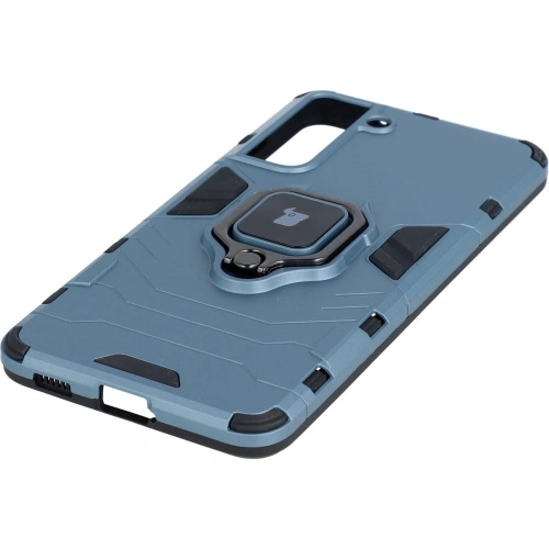 Etui Bizon Case Armor Ring do Samsung Galaxy S21 niebieskie