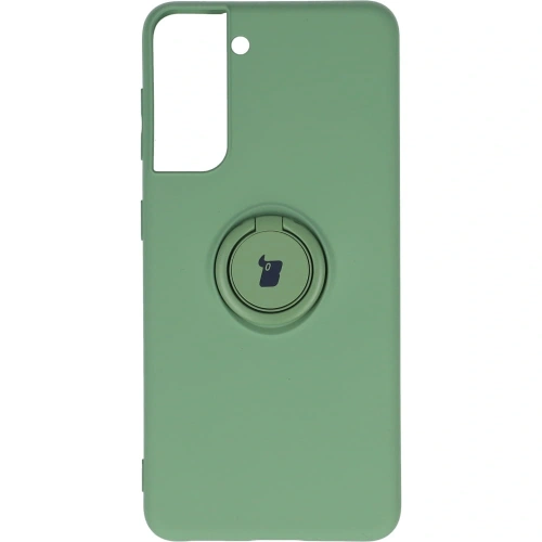 Etui Bizon Case Silicone Ring do Samsung Galaxy S21 jasnozielone