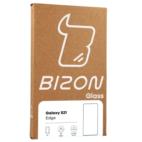 Szkło hartowane Bizon Glass Edge - [2 PACK] + ochrona na obiektyw Samsung Galaxy S21 5G czarne