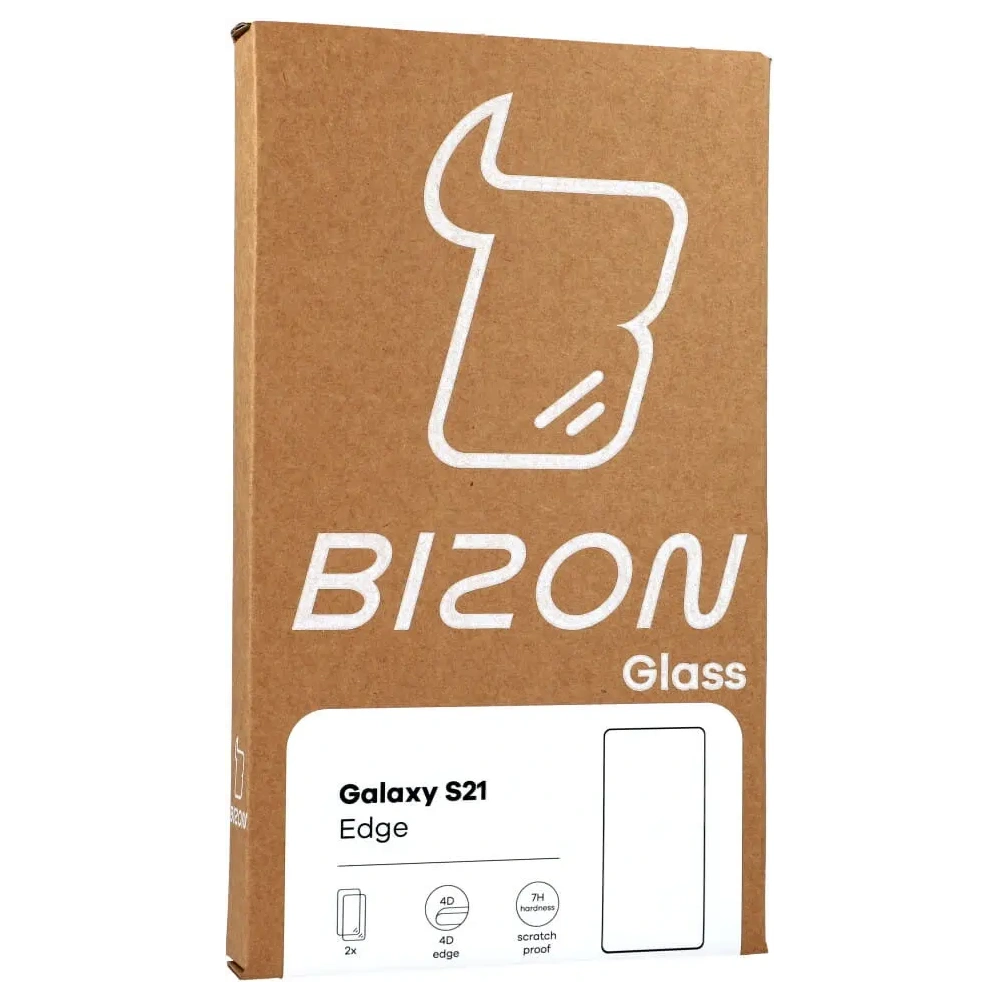 Hurtownia GSM - Bizon Glass Edge sticlă temperată - [2 PACHET] + protecție lentilă Samsung Galaxy S21 5G negru - BIZ1483 - {ean13} - Hurt