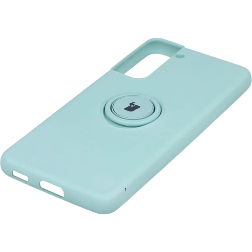 Etui Bizon Case Silicone Ring do Samsung Galaxy S21 turkusowe