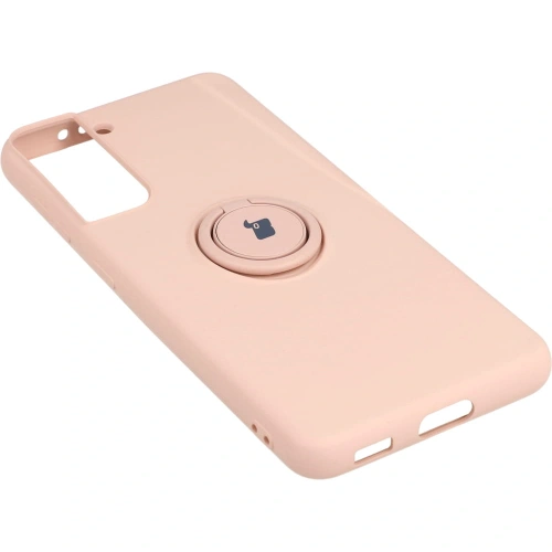 Etui Bizon Case Silicone Ring do Samsung Galaxy S21 jasnoróżowe