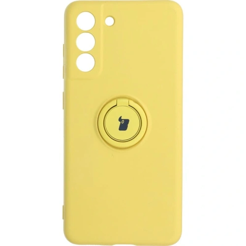 Etui Bizon Case Silicone Ring do Samsung Galaxy S21 FE żółte