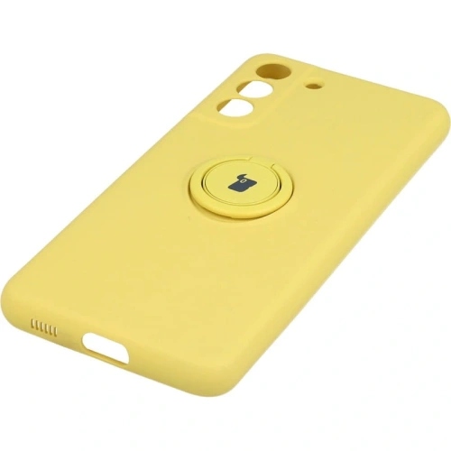 Etui Bizon Case Silicone Ring do Samsung Galaxy S21 FE żółte
