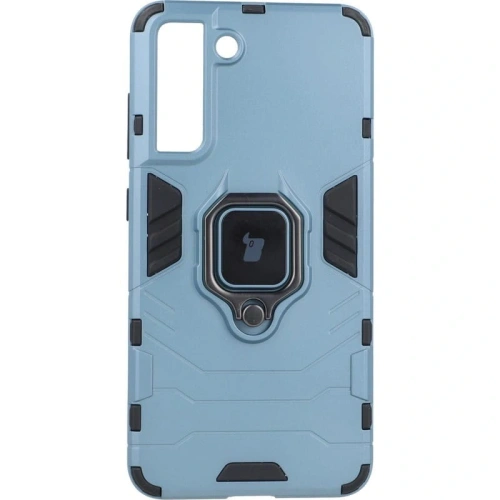 Etui Bizon Case Armor Ring do Samsung Galaxy S21 FE niebieskie