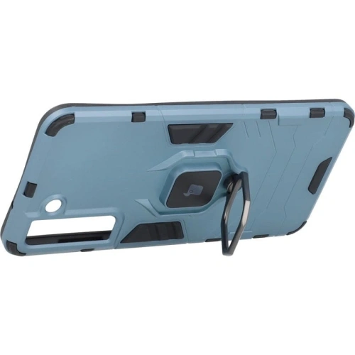 Etui Bizon Case Armor Ring do Samsung Galaxy S21 FE niebieskie