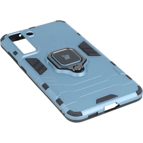 Etui Bizon Case Armor Ring do Samsung Galaxy S21 FE niebieskie